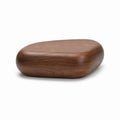 Table basse ovale en bois massif de noyer brun 100 x 60 x 32 cm