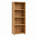 Bibliothèque 4 niches chêne naturel en panneaux mélaminés 60 x 30 x 180 cm