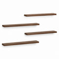 Lot de 4 étagères murales flottantes noyer en panneaux de particules 80 x 20 x 4 cm