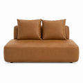 Méridienne 2 places camel en cuir synthétique PU 160 x 95 x 78 cm